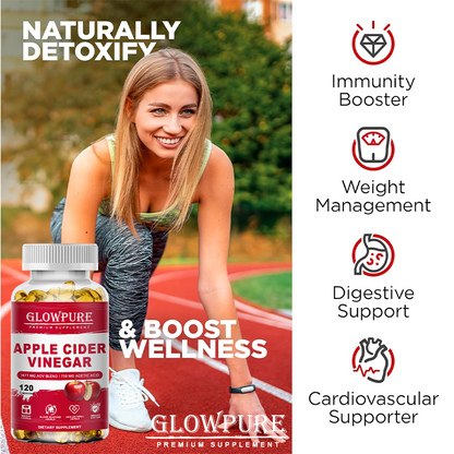 Apple Cider Vinegar Capsules, Adult Daily Wellness Supplement, 60 Count