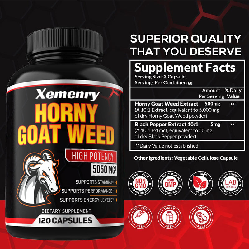 Men’s Vitality Support Capsules with Horny Goat Weed, 60 Count