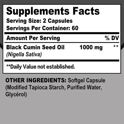 Black Seed Oil Wellness Support Capsules, 60 Count