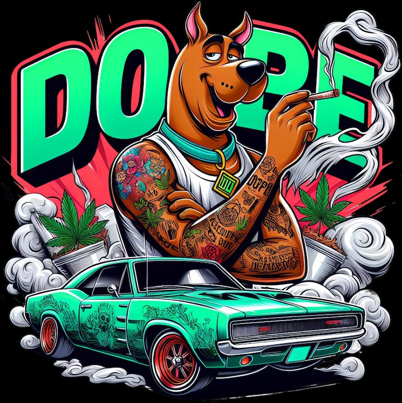 Dope Weed Dog PNG File Smoking Cartoon Design