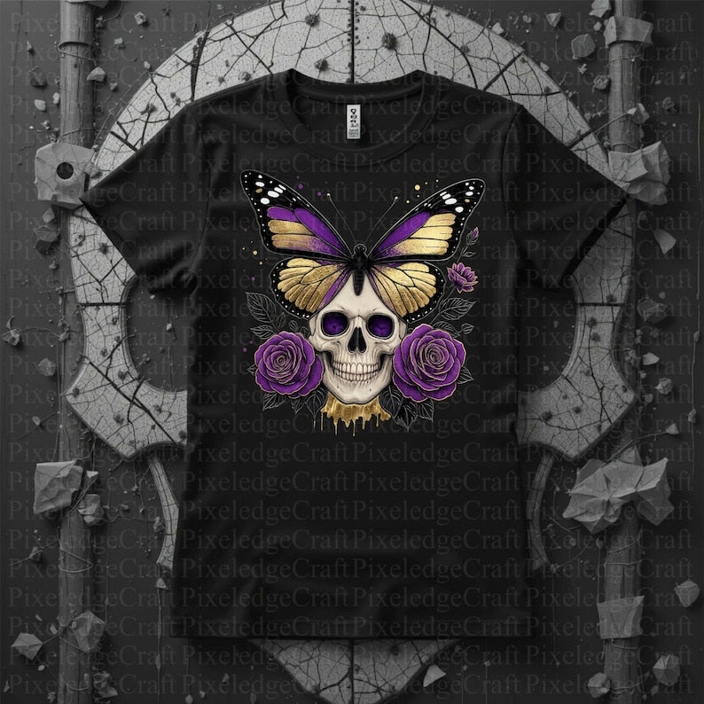 Gothic Floral Skulls Bees PNG Bundle | Special Effects, 300 DPI (Digital Download)